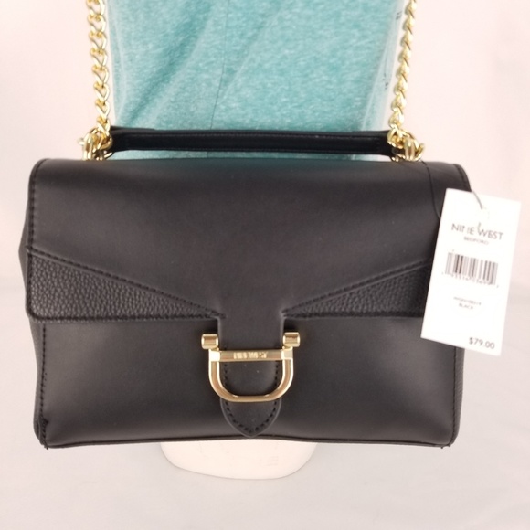 COPY - NINE WEST BEDFORD Black Crossbody Gold Ton… - Picture 6 of 8